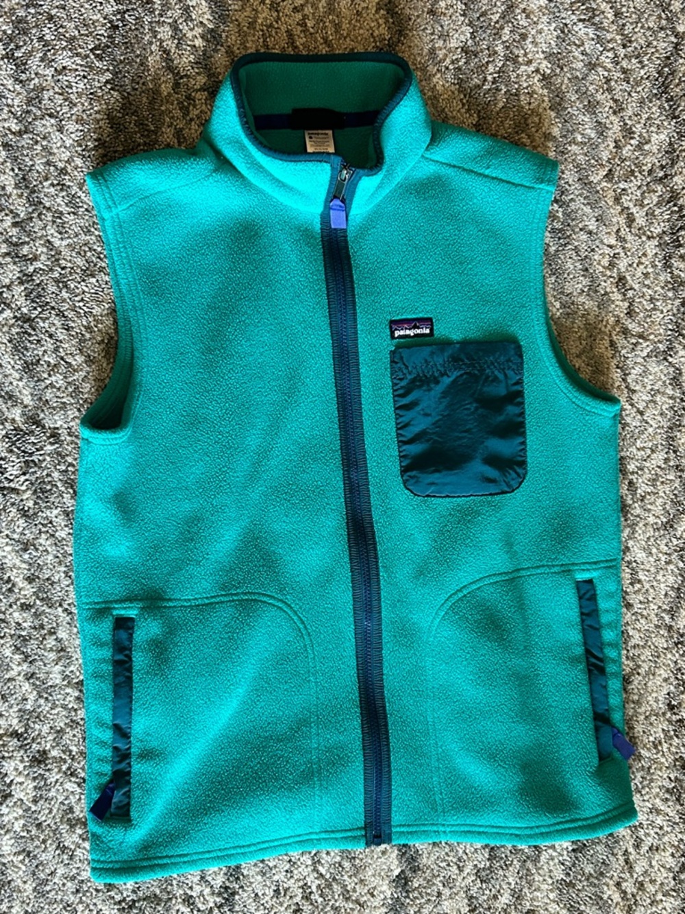 Patagonia Men’s Fleece Pocket Vest Size Medium Outdoor Layering blue